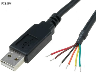 TTL-232R-3V3-WE/TTL-232R-5V-WE Cable adaptador serie USB a TTL con controlador integrado, 3,3 V, 5 V, extremo de cable