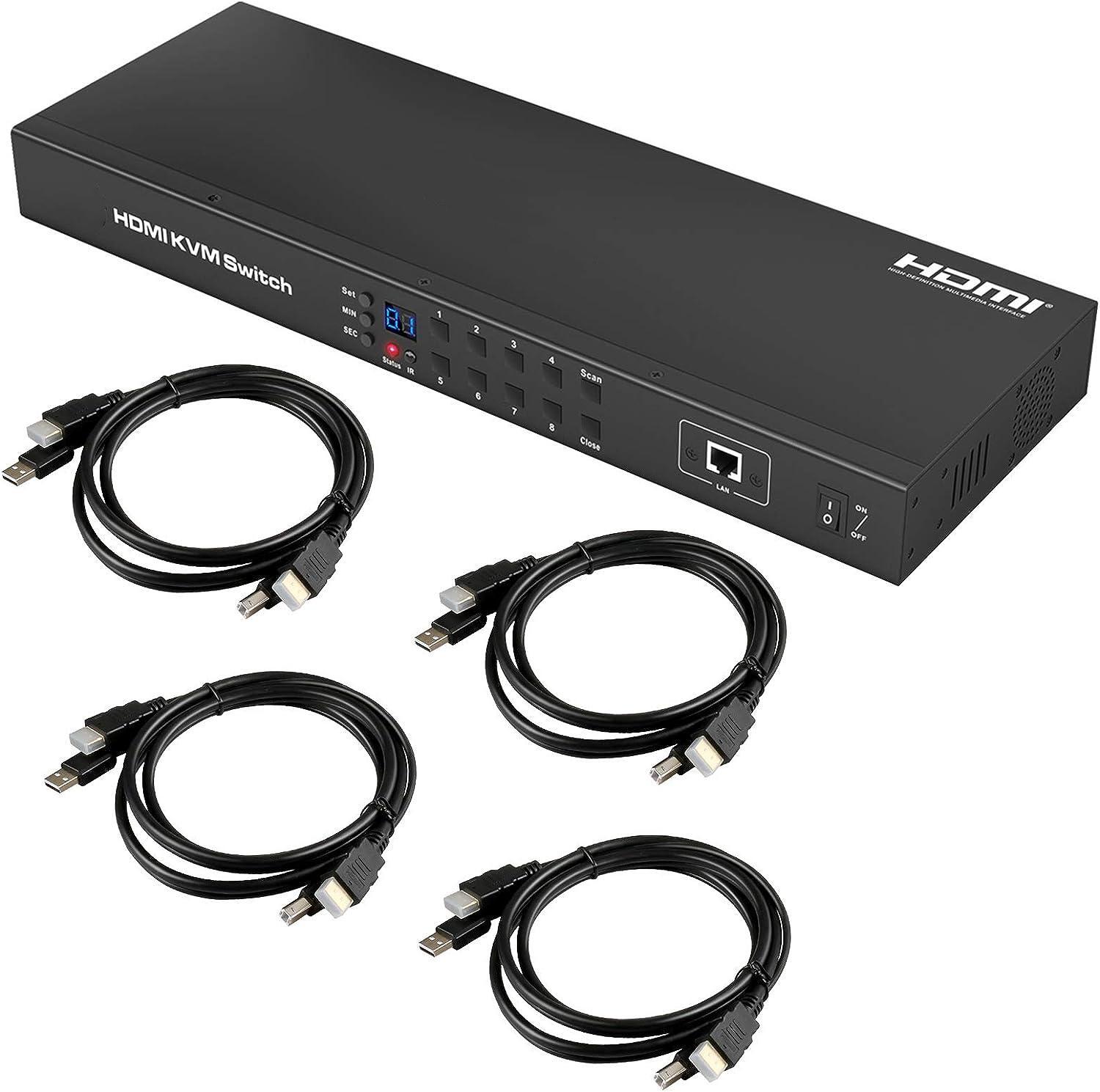 Conmutador KVM HDMI 8X1 personalizado de 8 puertos