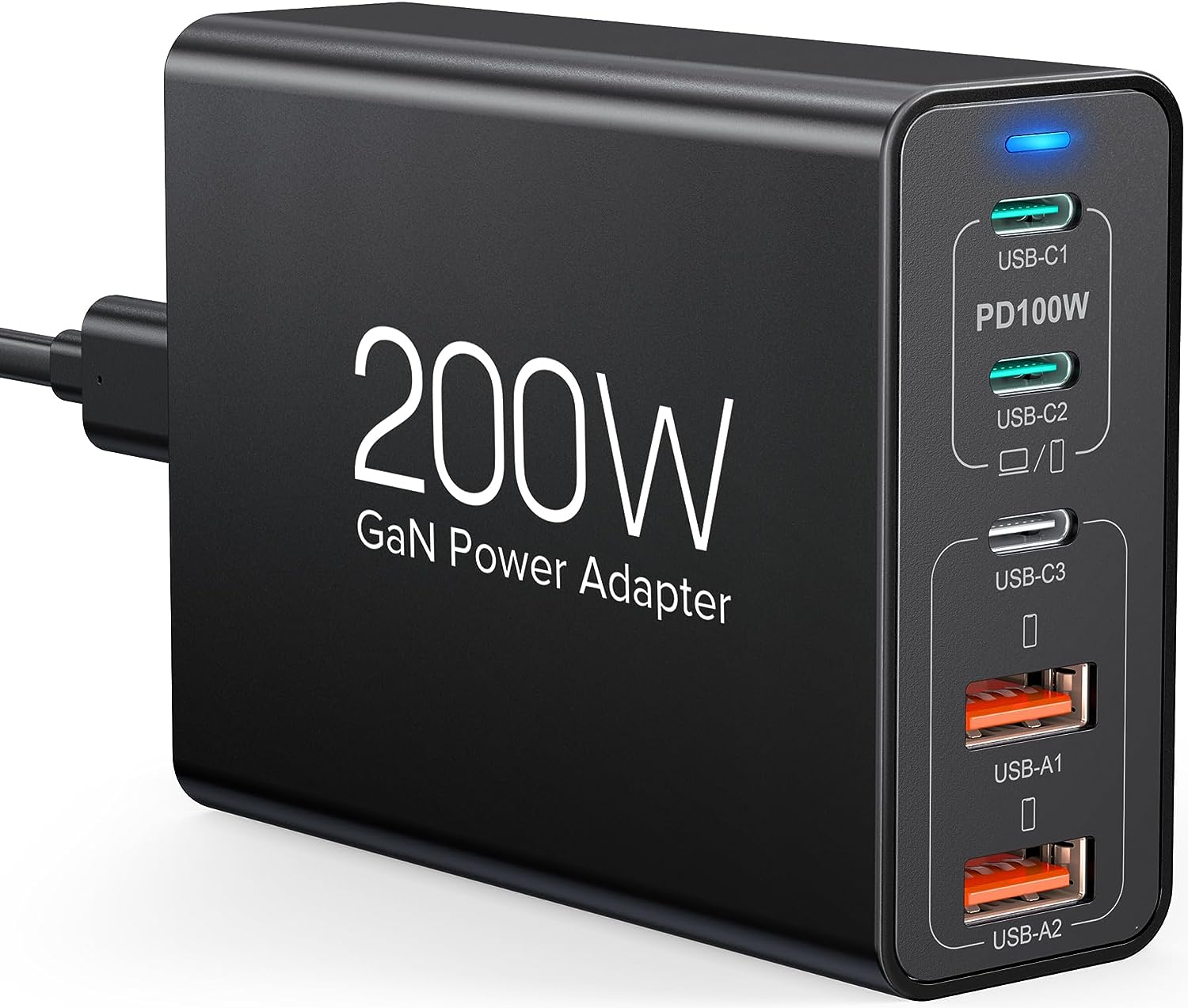 Adaptador rápido personalizado del cargador del ordenador portátil del eje del bloque de la estación de carga del cargador 5-Port de 200W 245W USB C